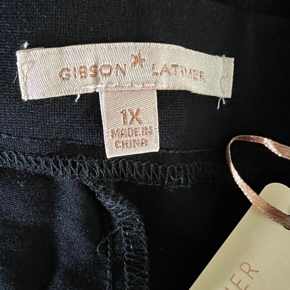 Gibson Latimer La Vie Est Faite Skinny Slack Pants Womens Plus Size 1X Black NWT - Picture 4 of 7